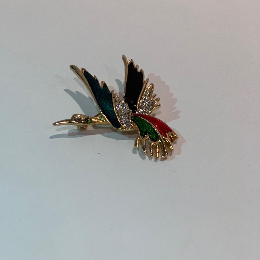 Enamel & Crystal Duck Brooch.